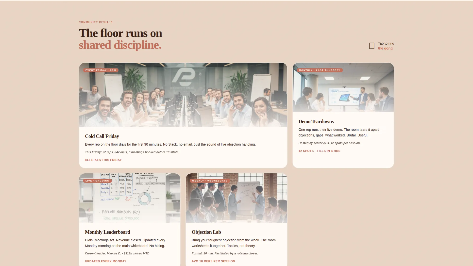 Sales Professionals Co-Working Community Landing Page