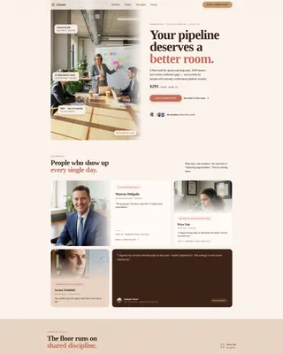 Sales Professionals Co-Working Community Landing Page