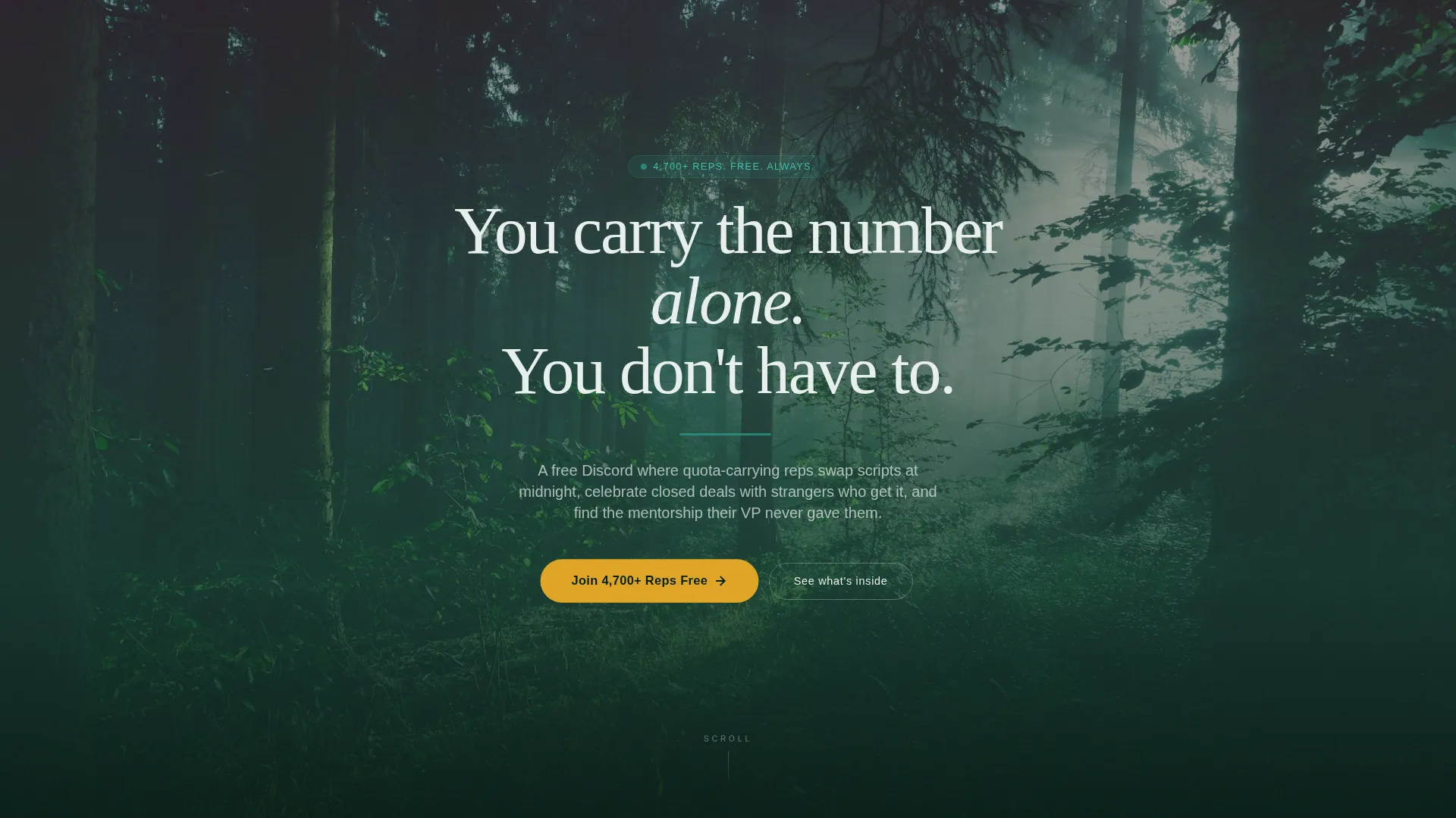 Sales Community Landing Page Template for Discord