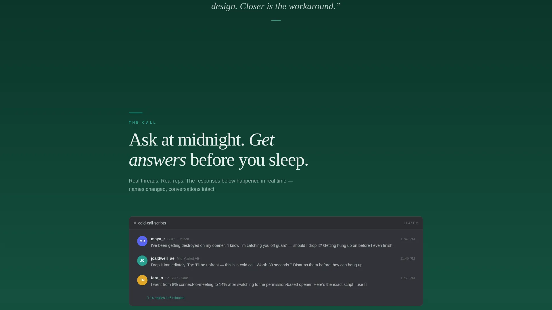 Sales Community Landing Page Template for Discord