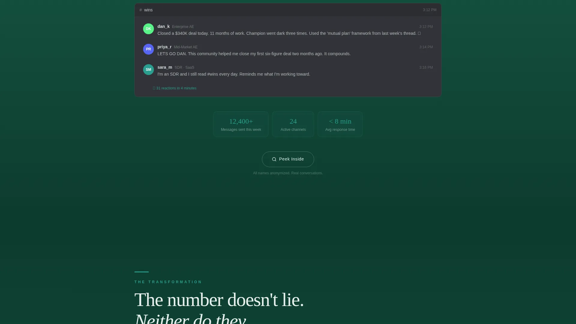 Sales Community Landing Page Template for Discord