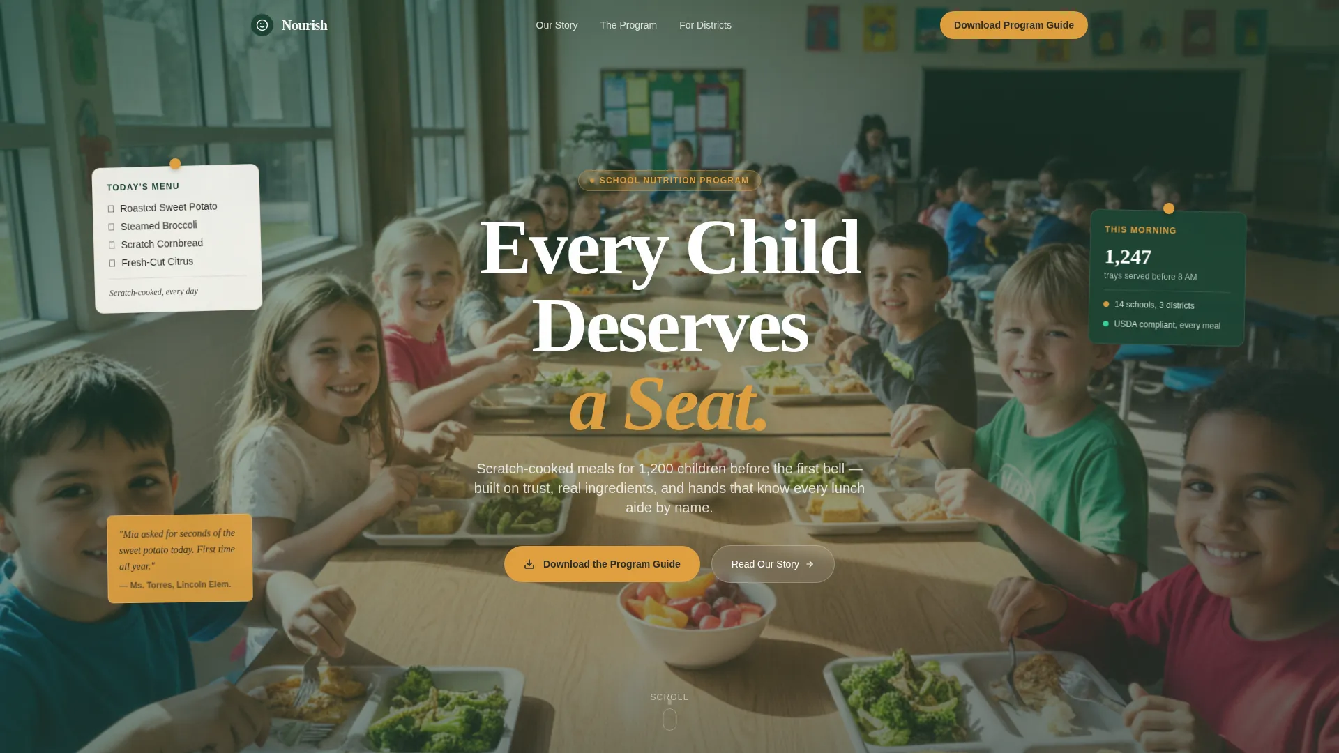 School Meal Program Landing Page Template