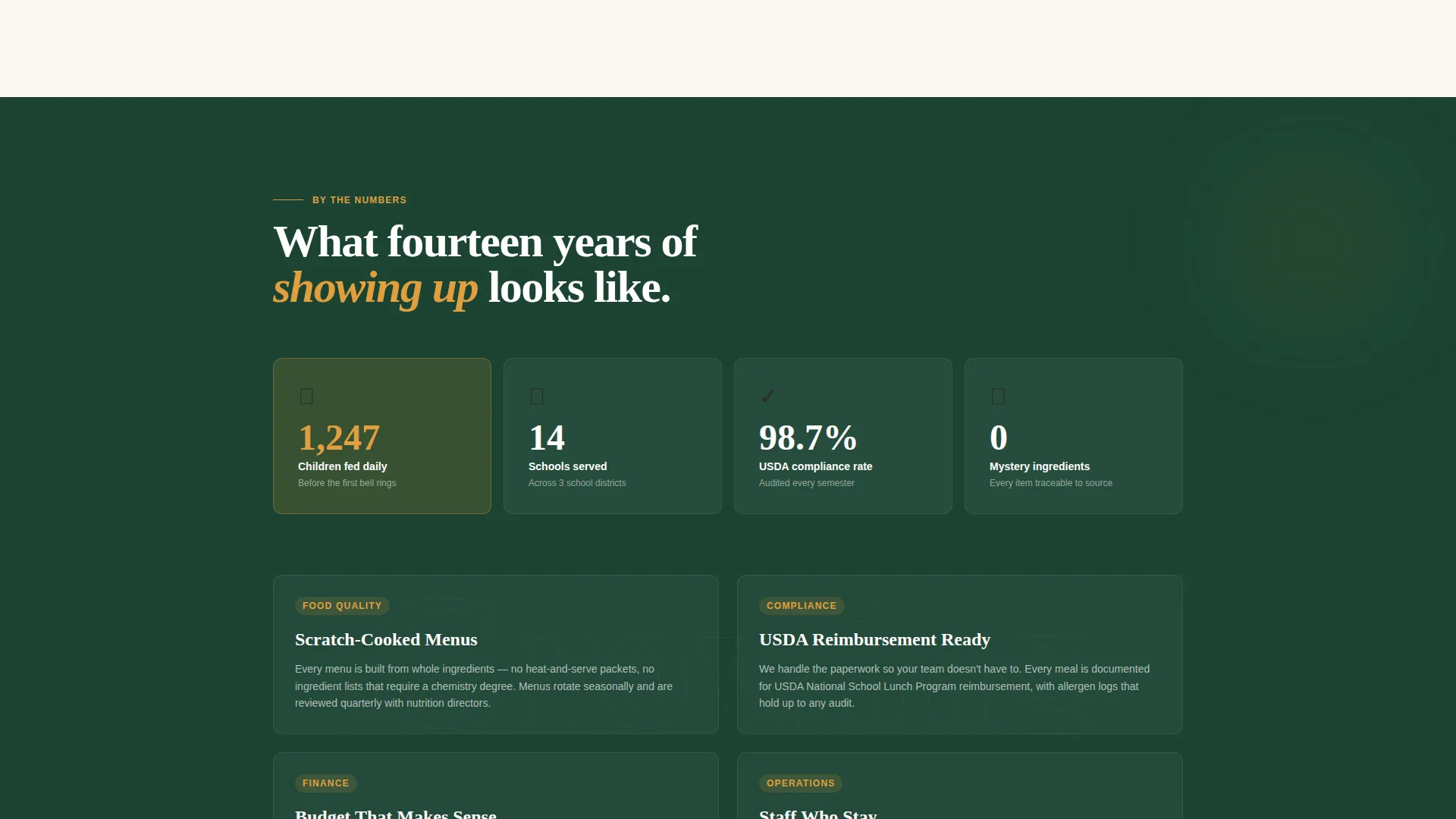 School Meal Program Landing Page Template