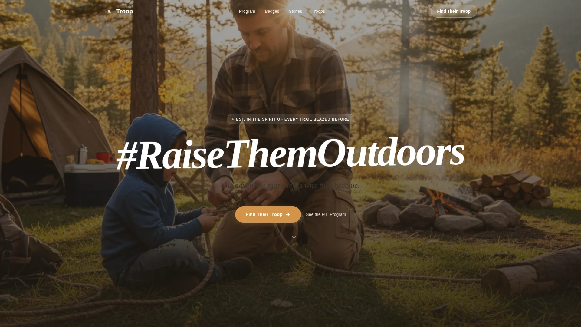 Scouting Organization Landing Page Template