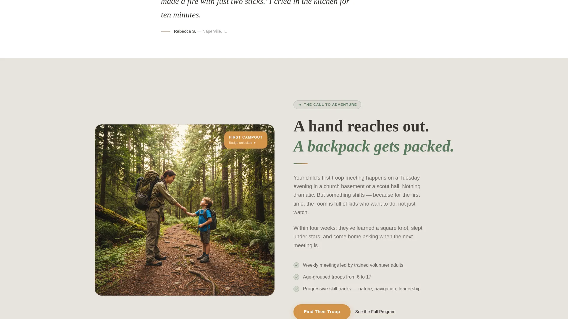 Scouting Organization Landing Page Template
