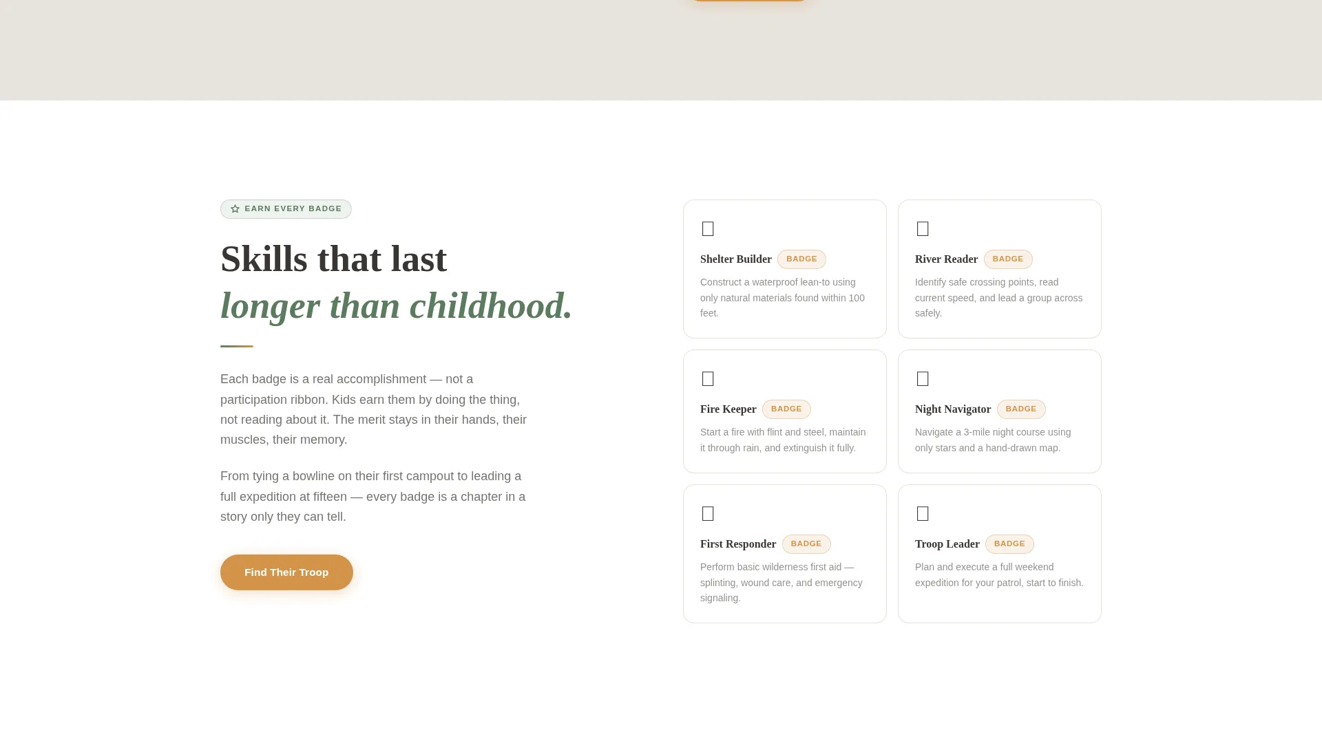 Scouting Organization Landing Page Template