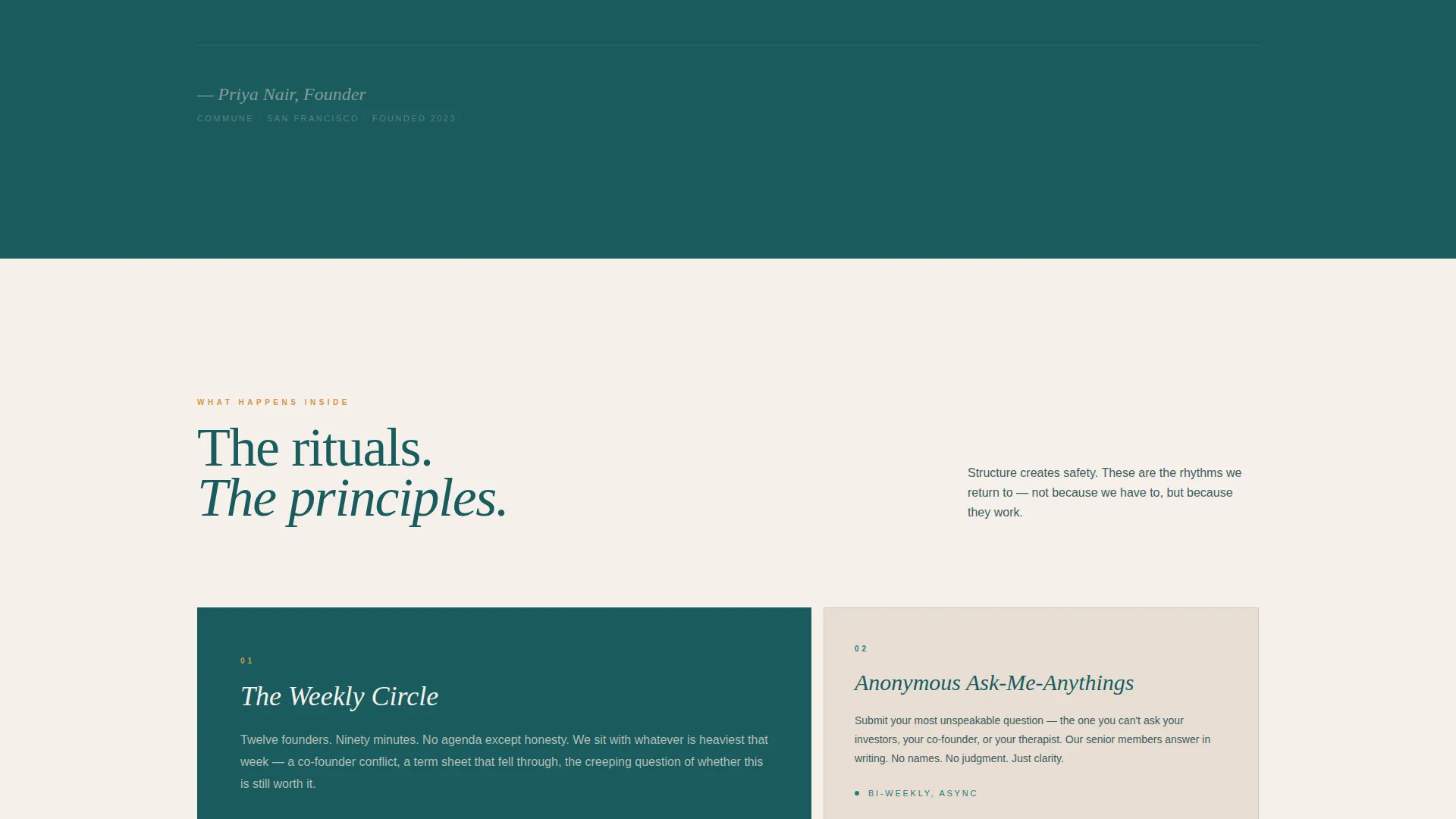Startup Founders Community Landing Page Template