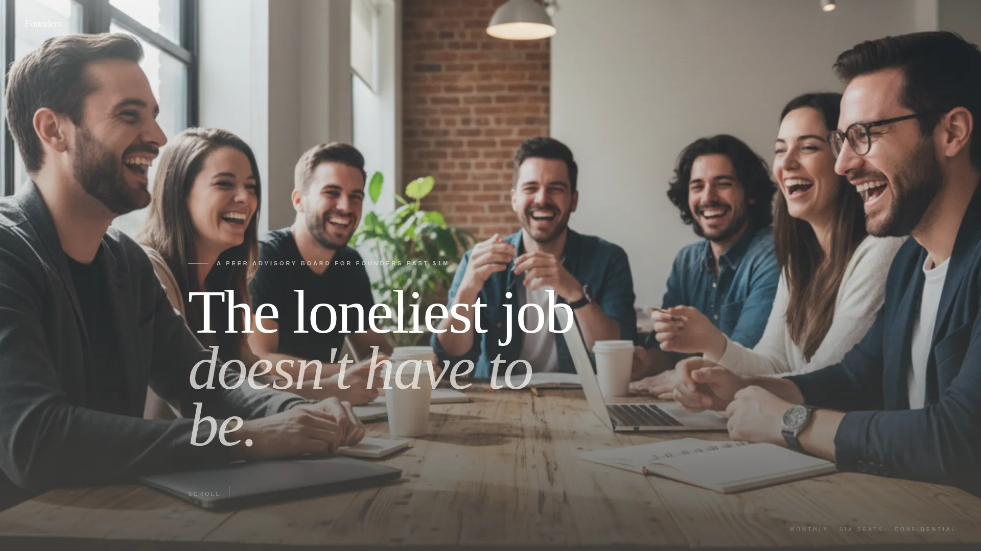 Founders Peer Advisory Board Landing Page Template