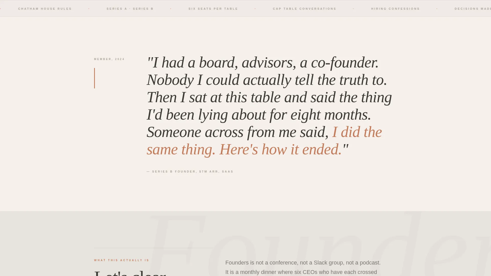 Founders Peer Advisory Board Landing Page Template