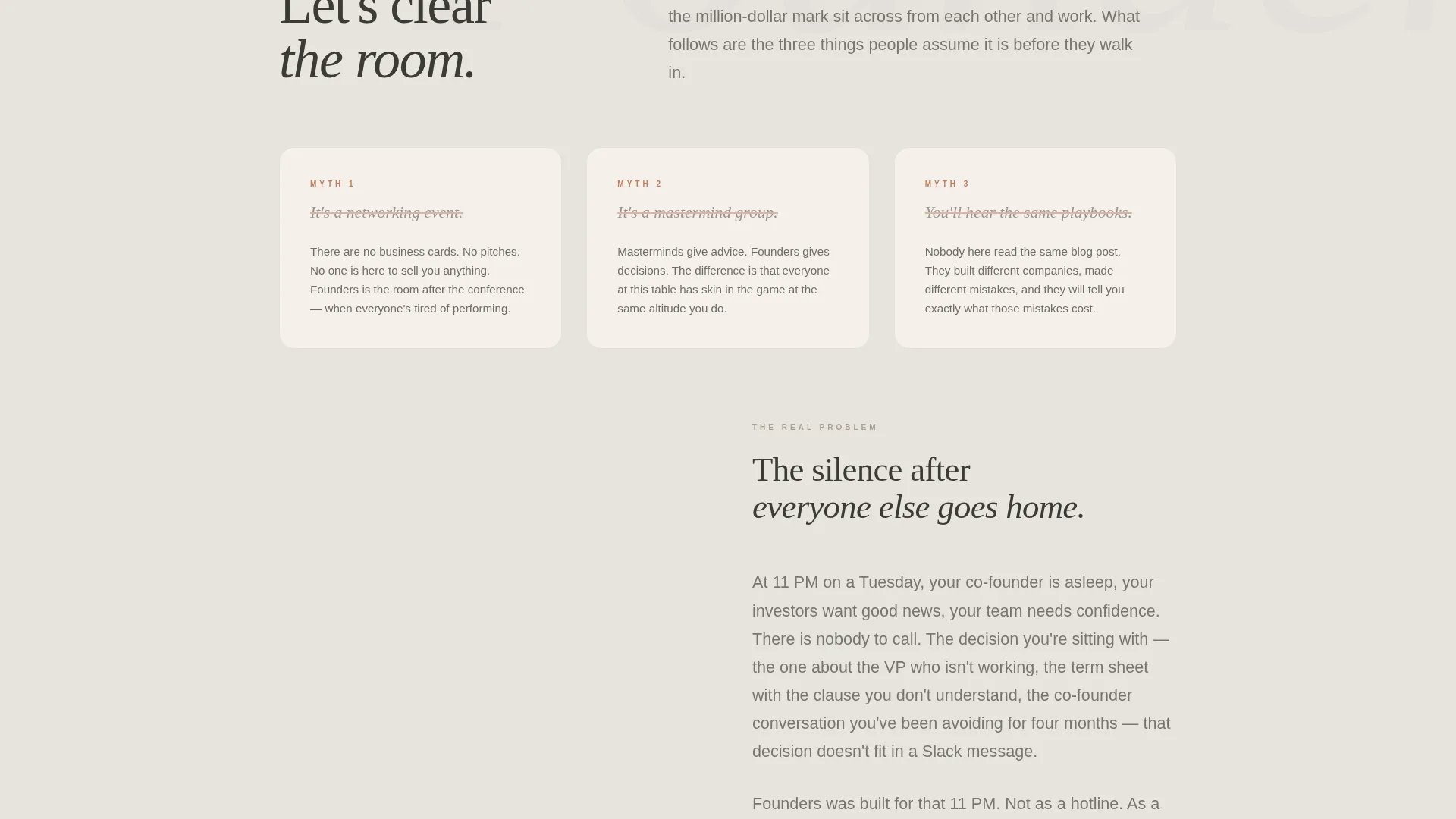 Founders Peer Advisory Board Landing Page Template