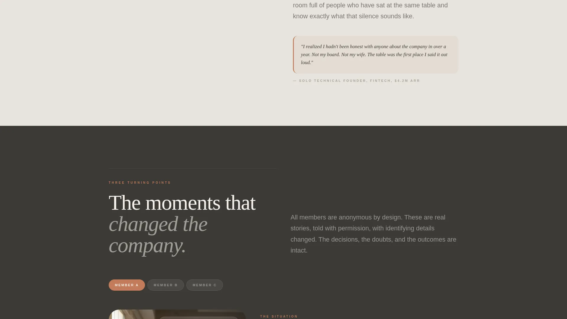 Founders Peer Advisory Board Landing Page Template