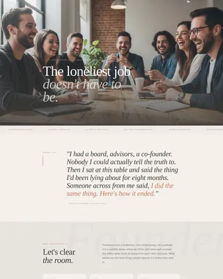 Founders Peer Advisory Board Landing Page Template
