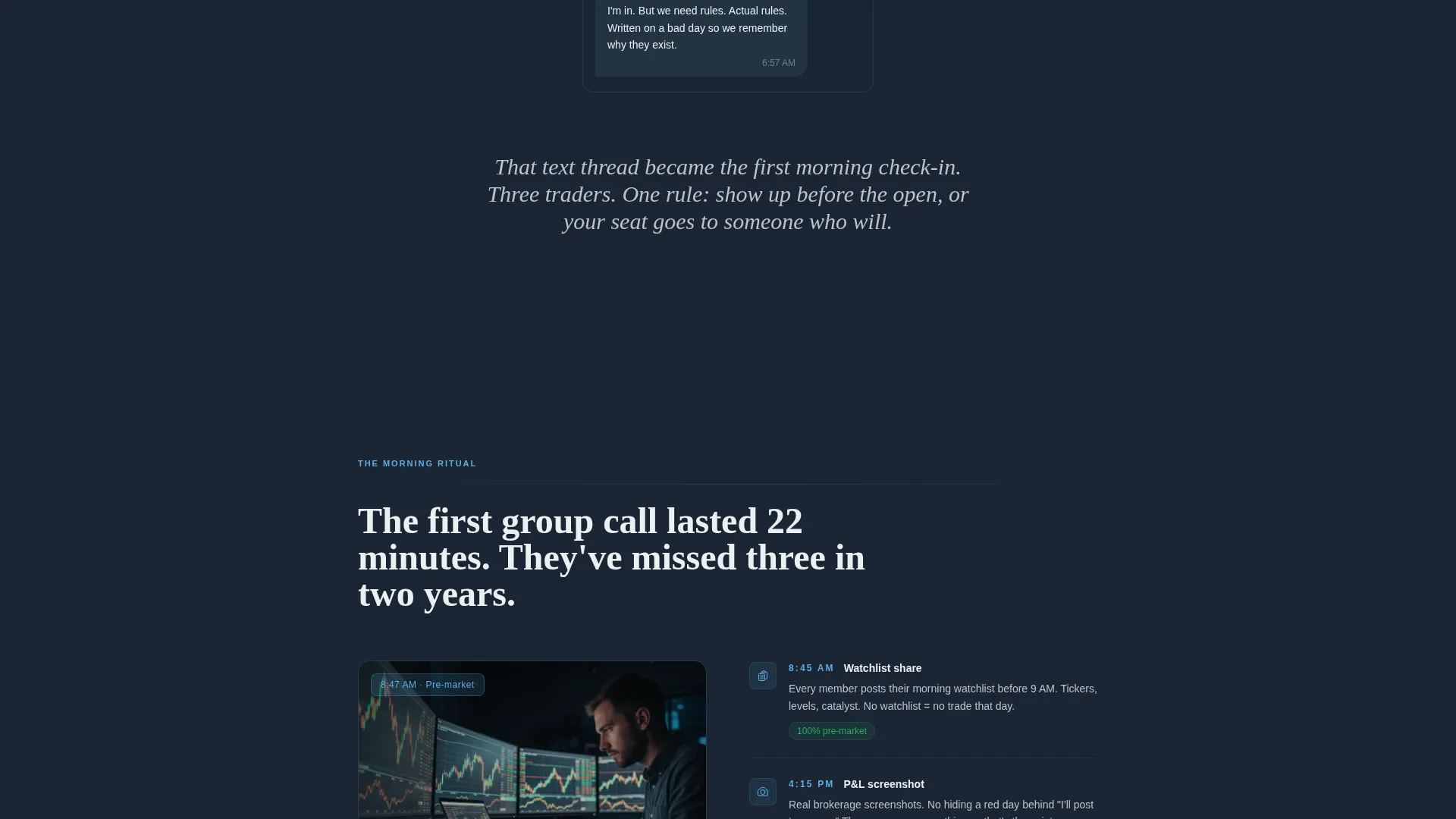 Stock Traders Accountability Group Landing Page