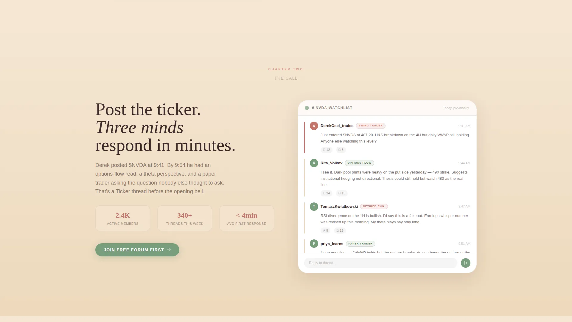 Stock Traders Forum Landing Page Template