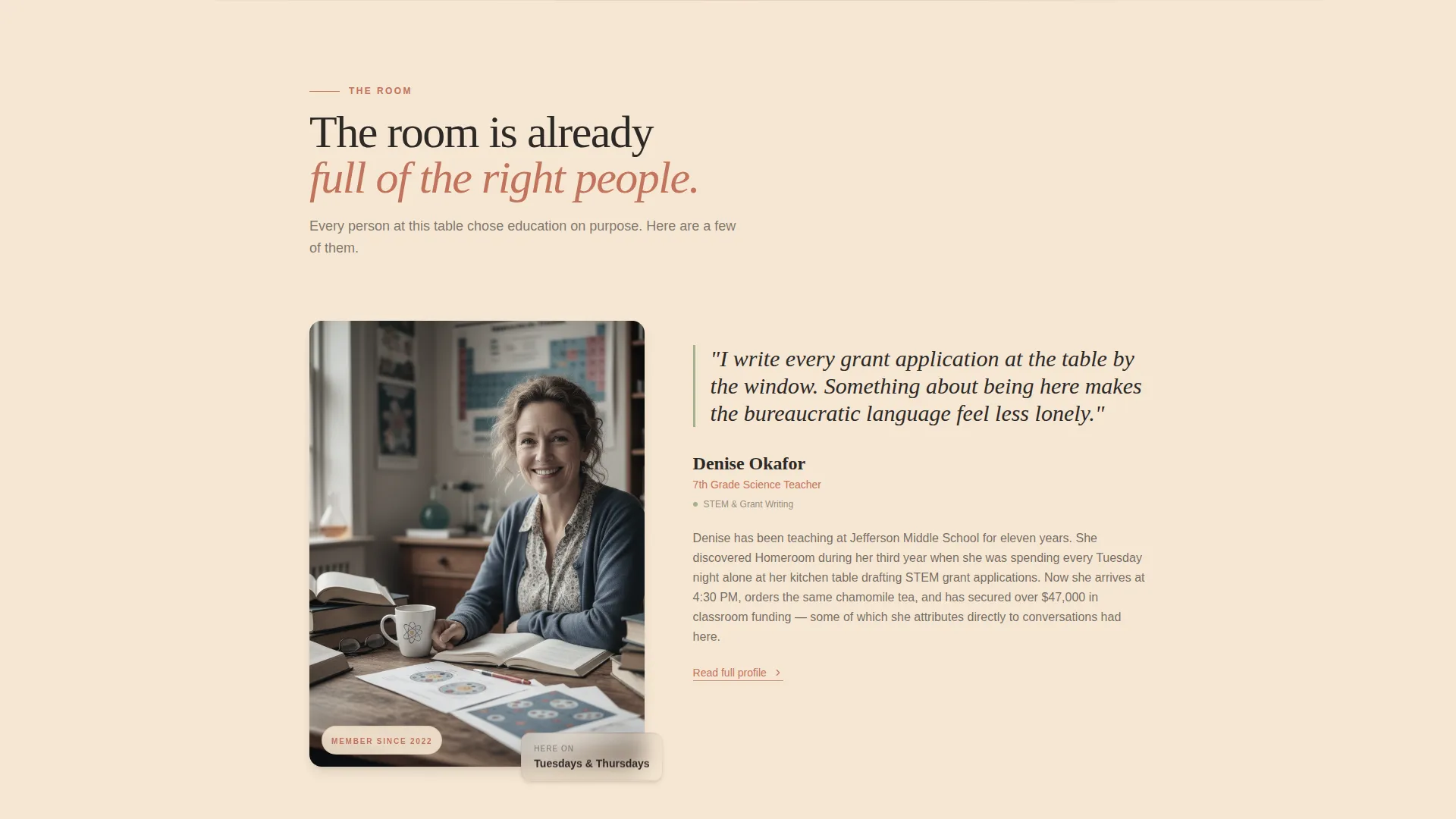 Educators Co-Working Community Landing Page