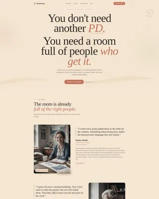Educators Co-Working Community Landing Page