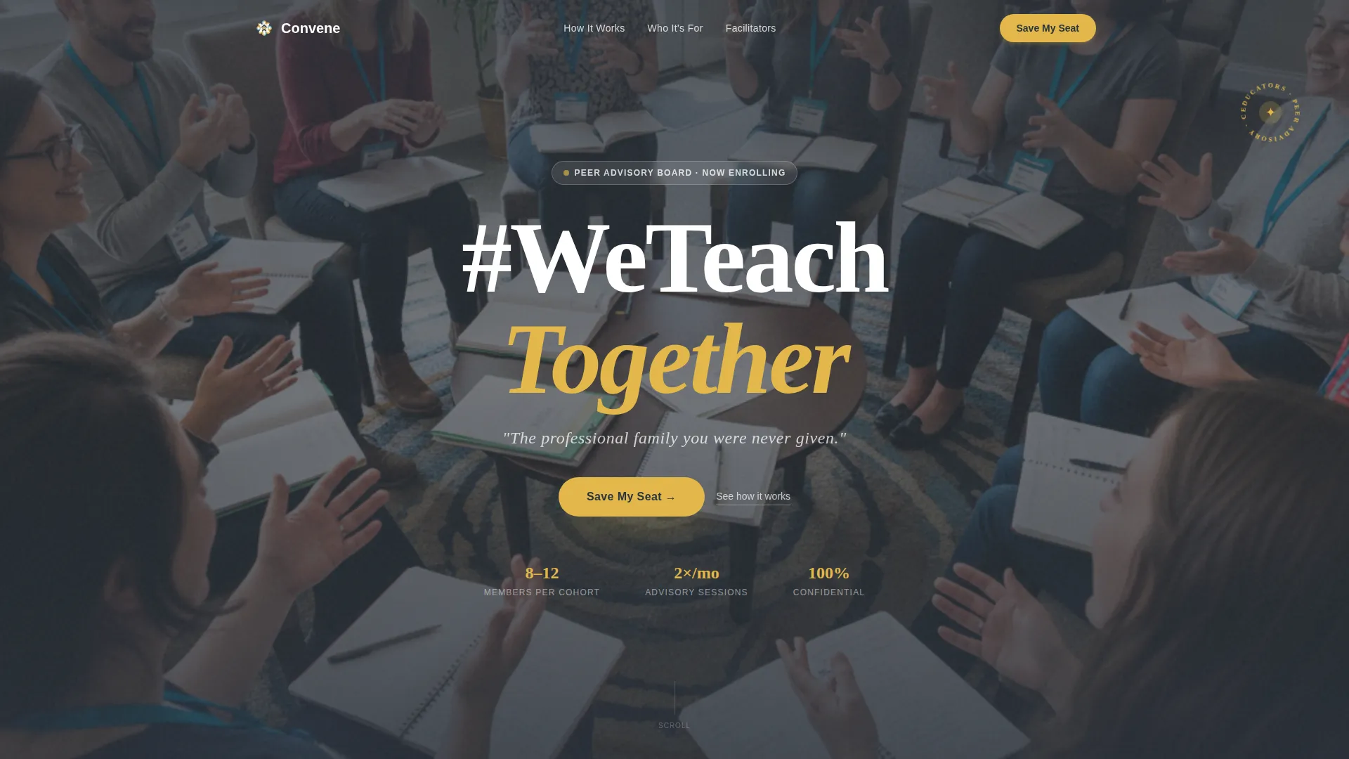 Educators Peer Advisory Board Landing Page Template
