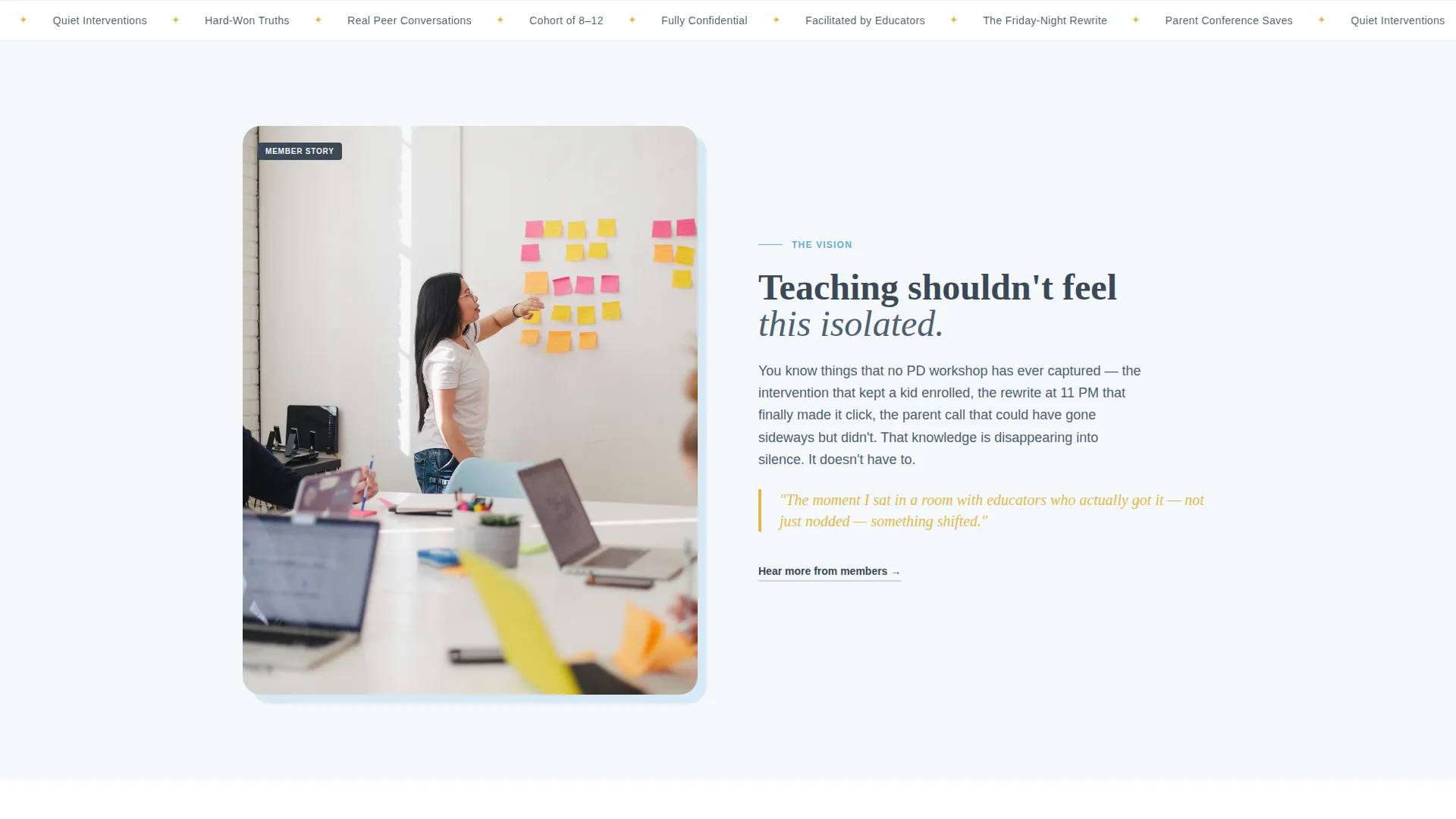 Educators Peer Advisory Board Landing Page Template
