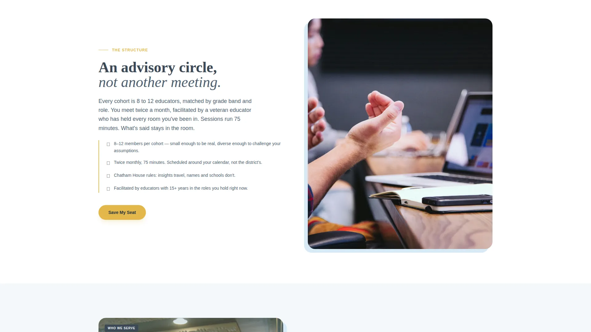 Educators Peer Advisory Board Landing Page Template