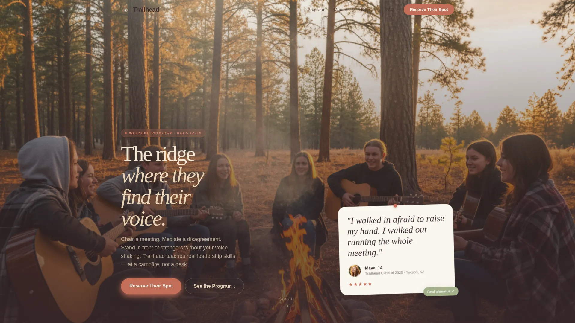 Teen Leadership Landing Page Template