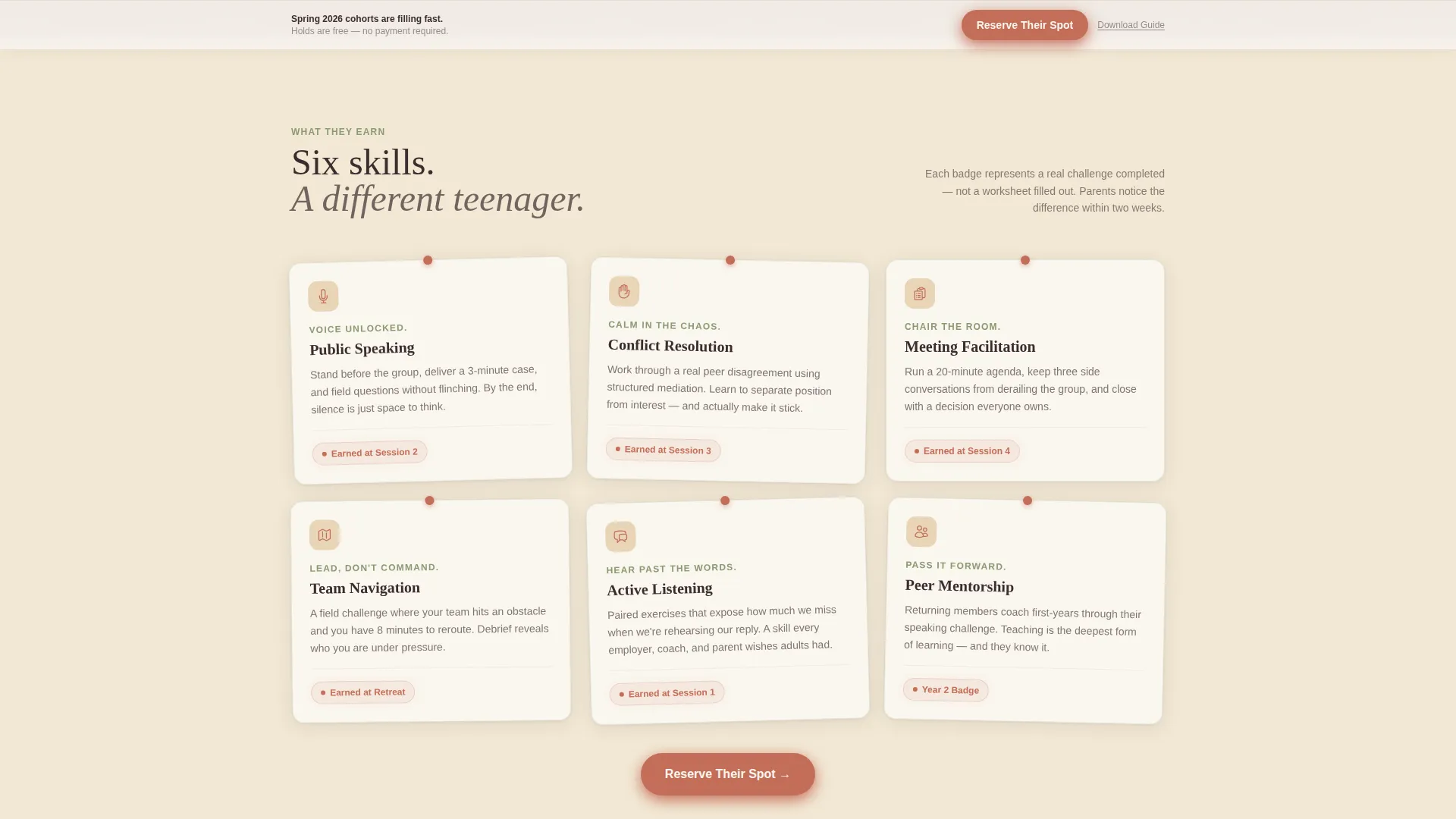 Teen Leadership Landing Page Template