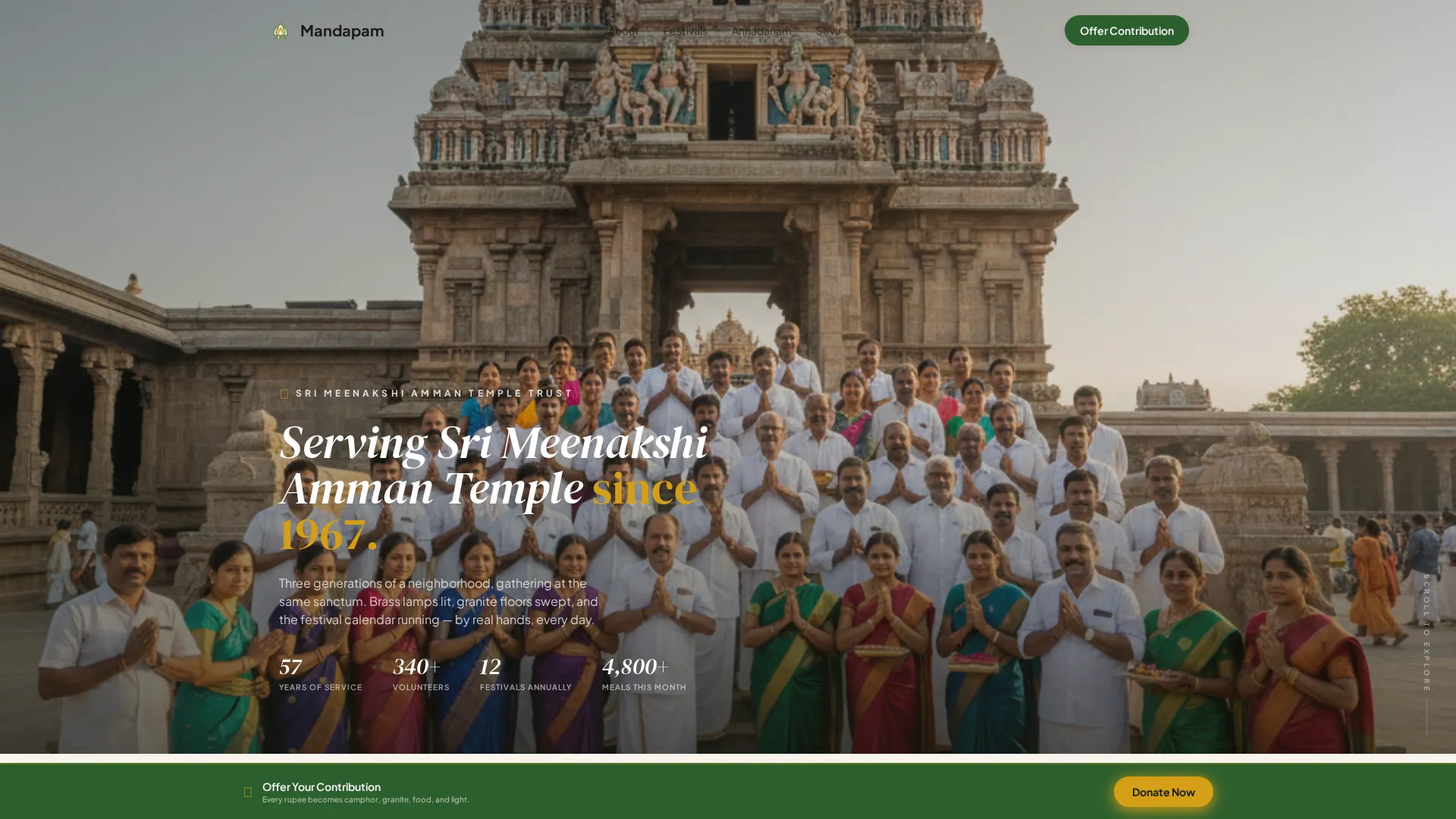 Temple Trust Donation Landing Page Template