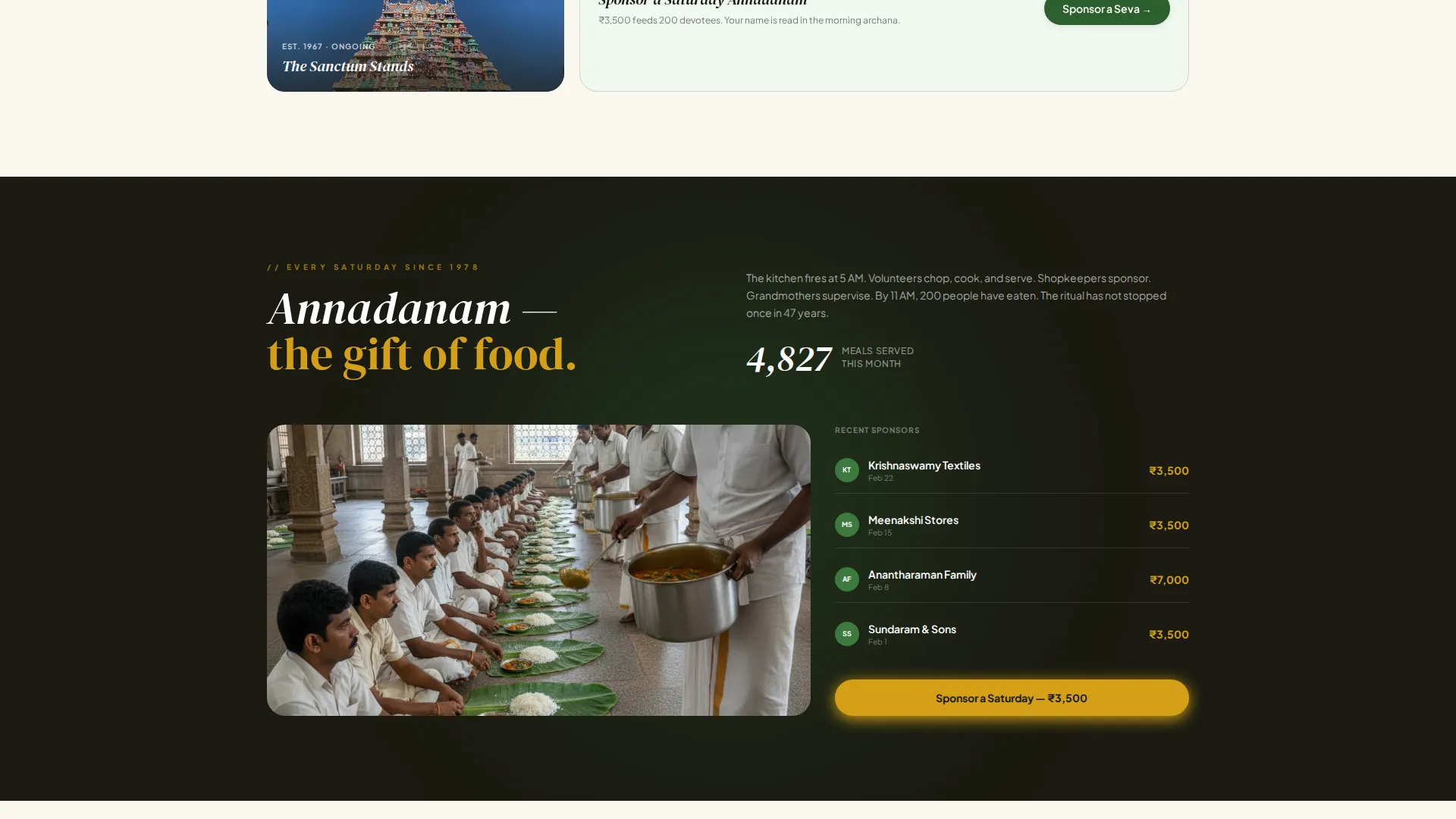 Temple Trust Donation Landing Page Template