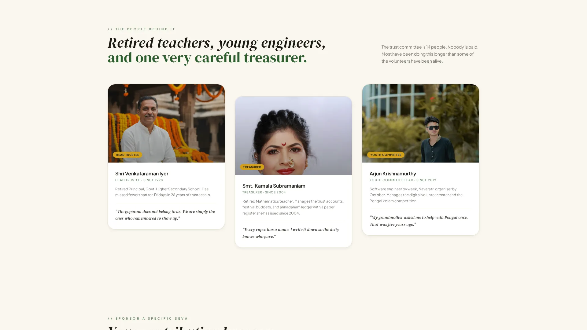 Temple Trust Donation Landing Page Template