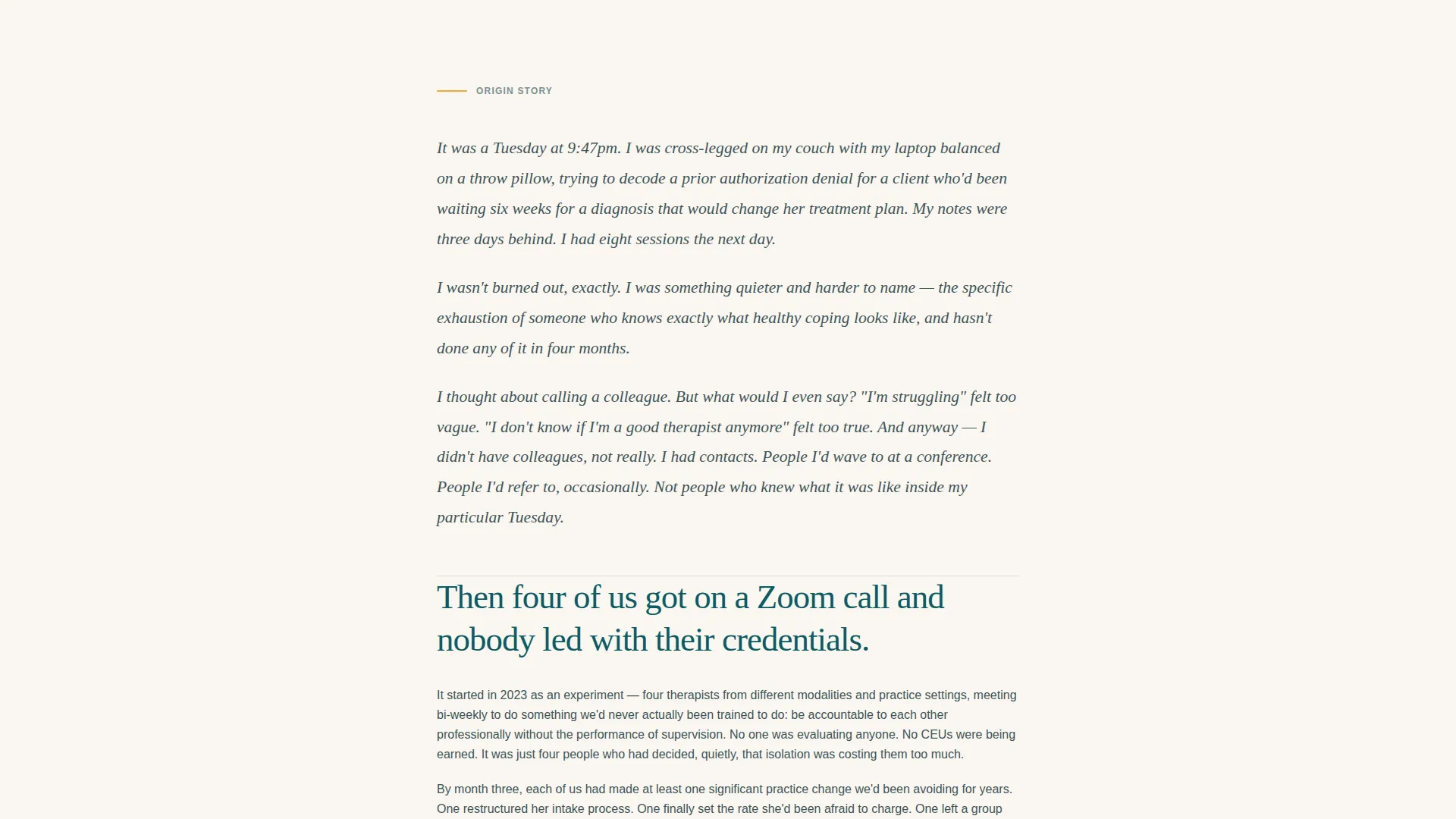 Therapist Peer Accountability Group Landing Page Template
