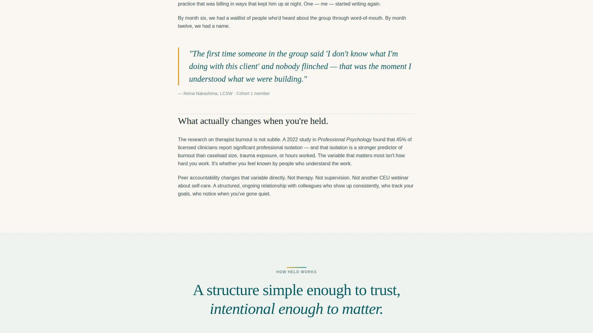 Therapist Peer Accountability Group Landing Page Template