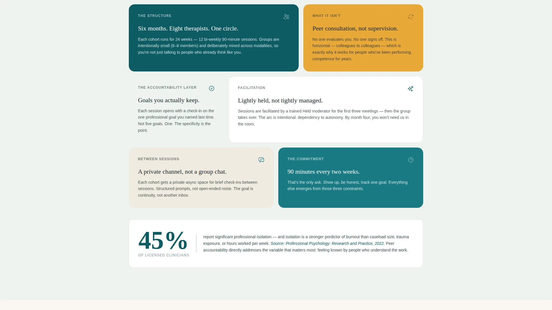Therapist Peer Accountability Group Landing Page Template