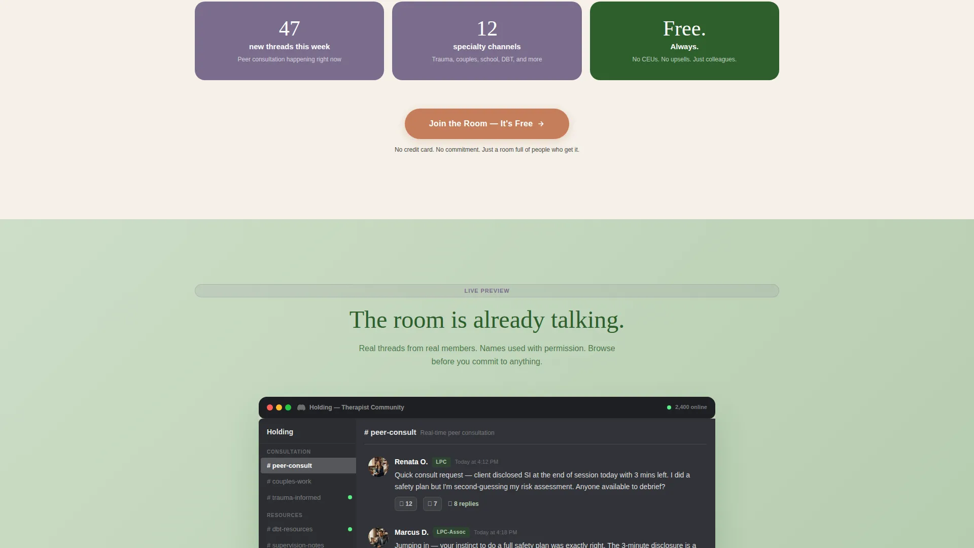 Therapist Community Discord Landing Page Template