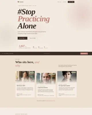 Therapists Peer Advisory Board Landing Page Template