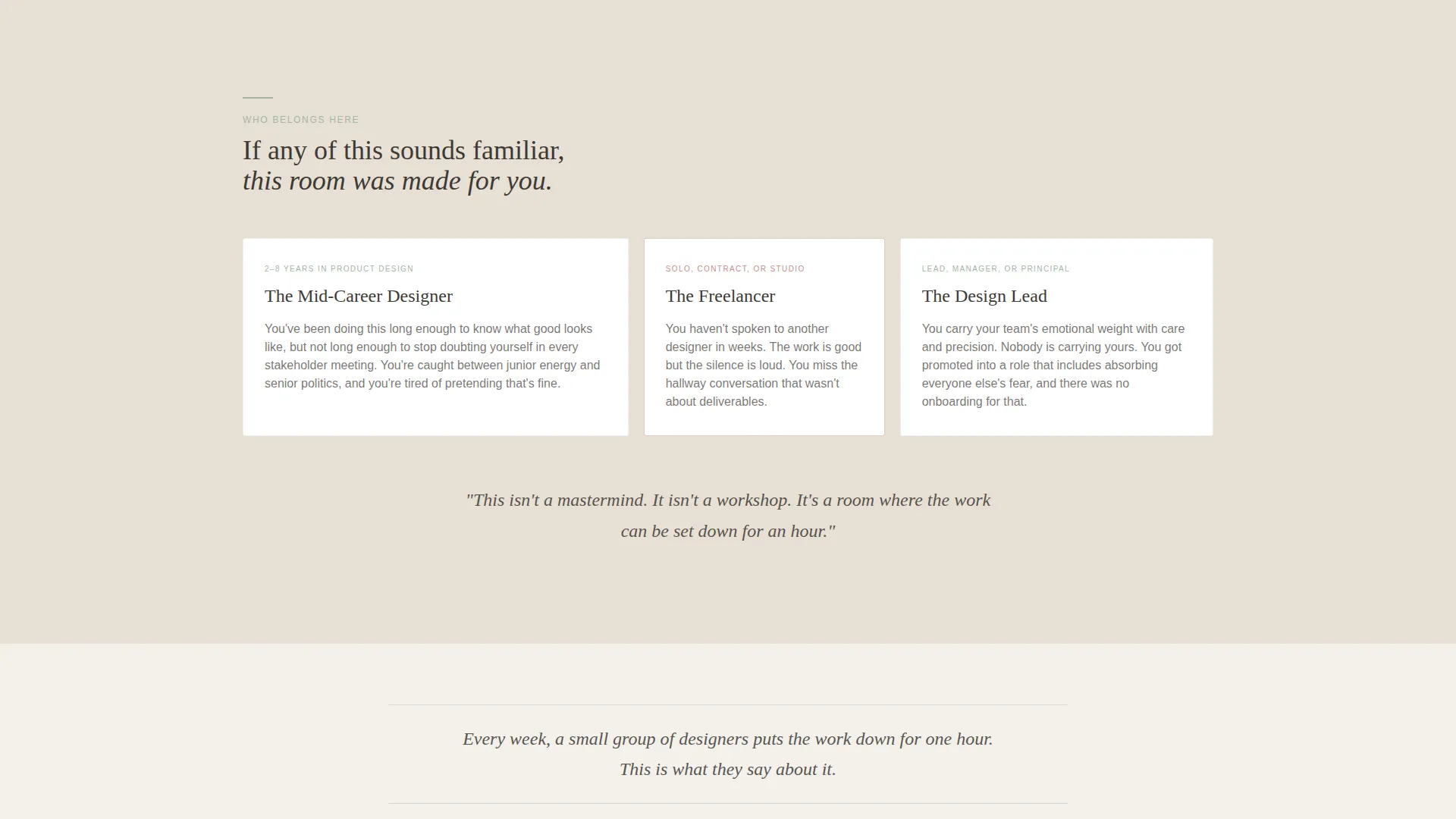 Healing Community Landing Page for user experience Designers