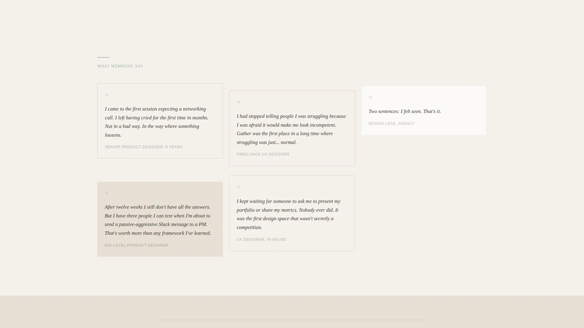 Healing Community Landing Page for user experience Designers