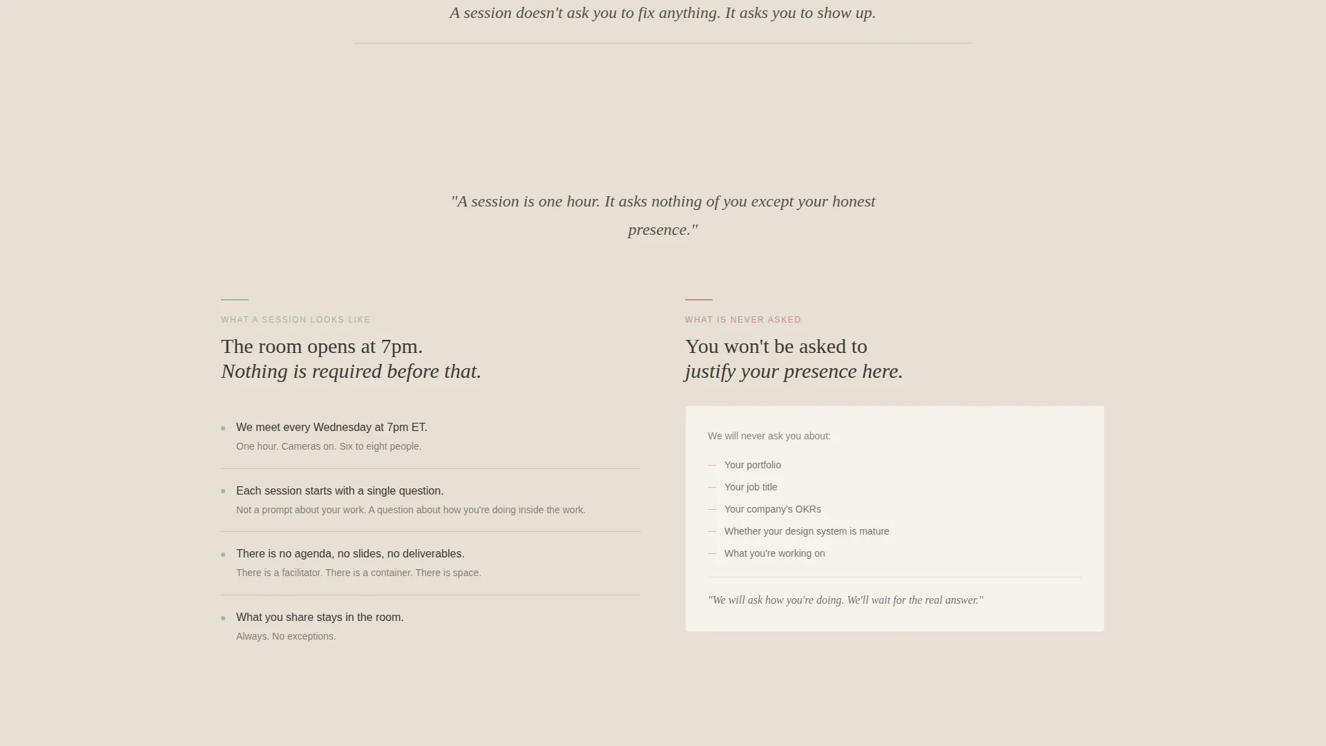 Healing Community Landing Page for user experience Designers