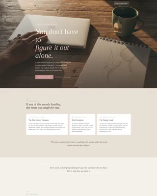 Healing Community Landing Page for user experience Designers