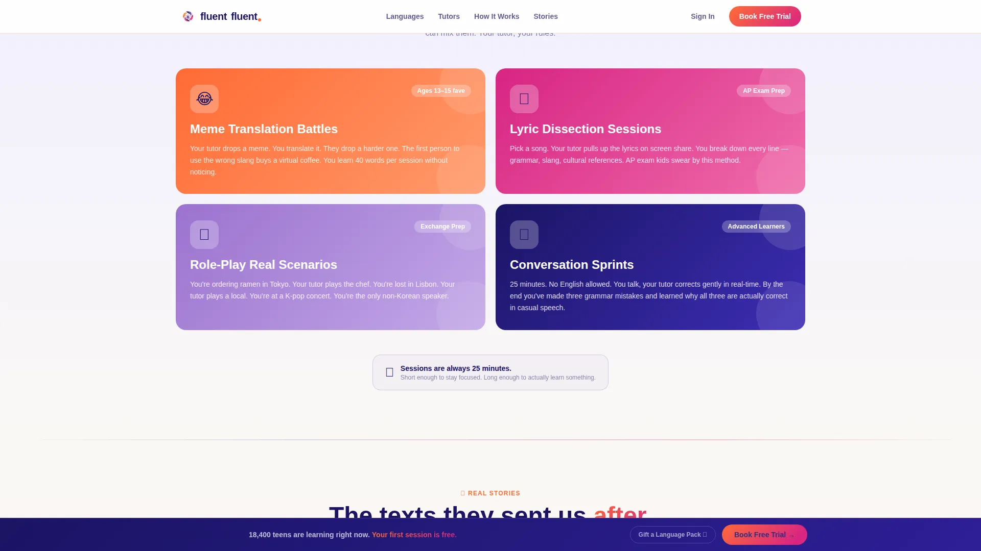 Teen (13-18) Products & Booking Website Template