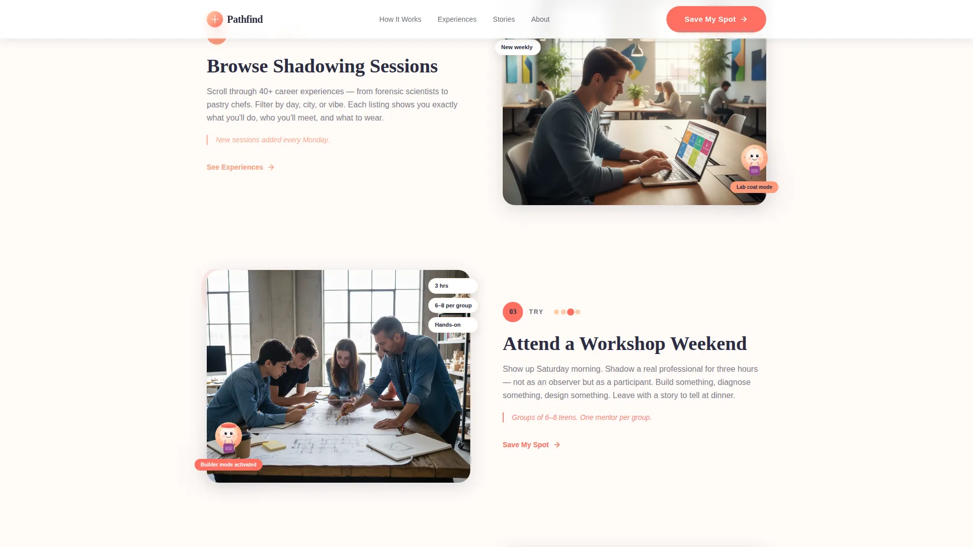 Teen & Tween Booking Website Template
