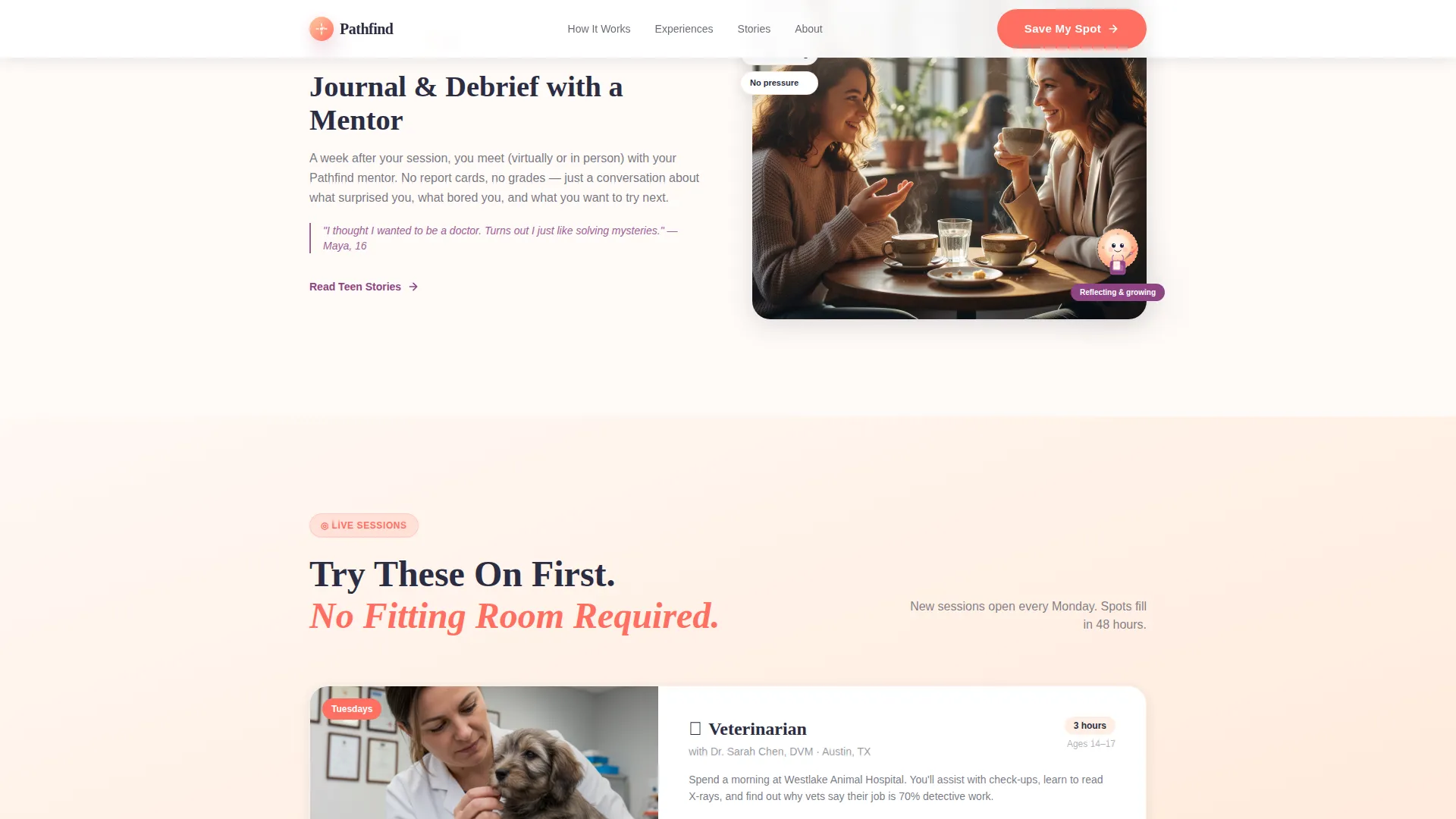 Teen & Tween Booking Website Template