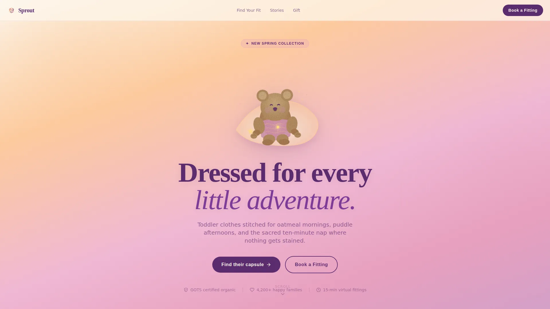 Toddler (1-3) Products & Specialist Booking Website Template
