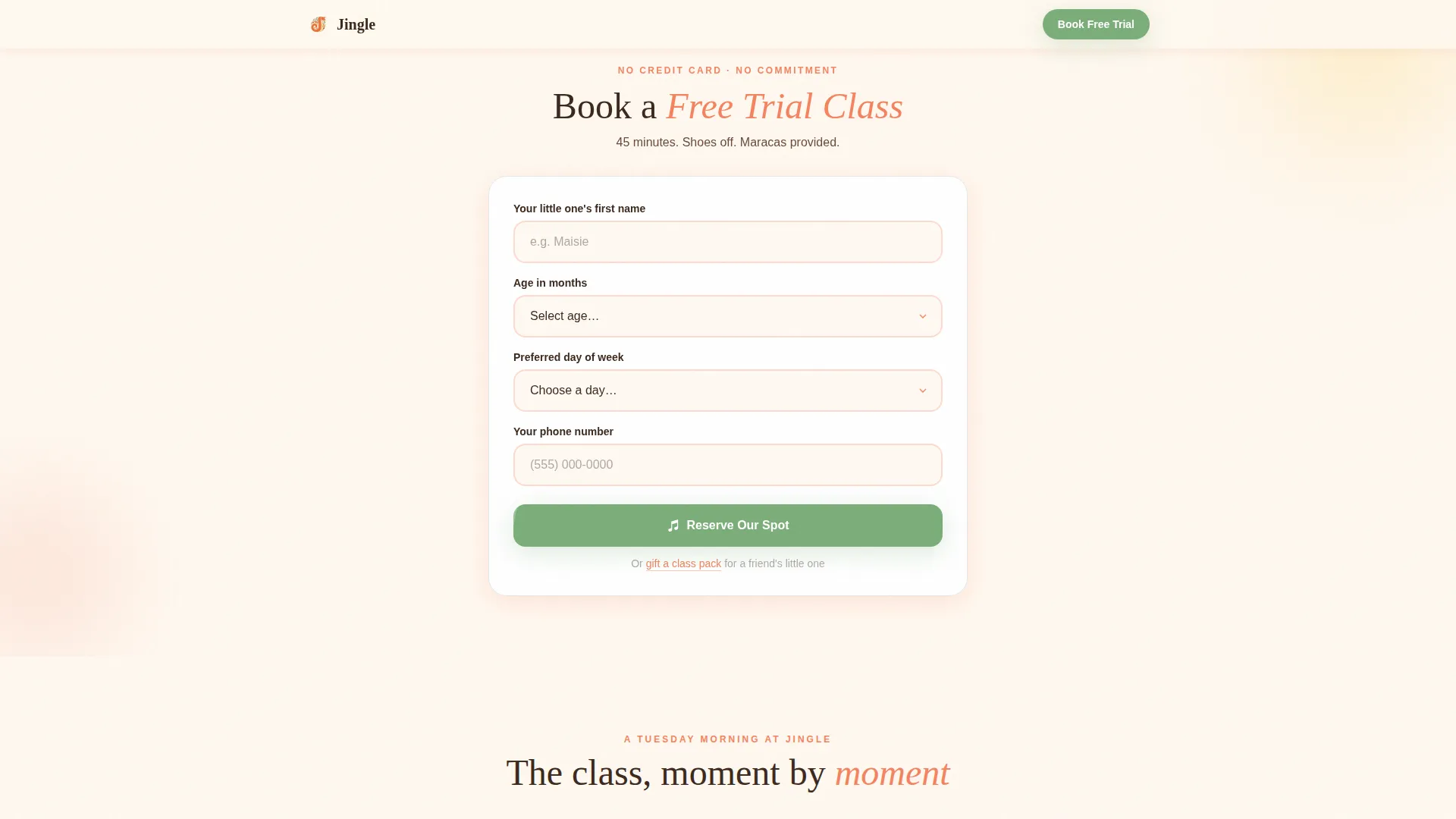 Toddler (1-3) Products & Booking Website Template