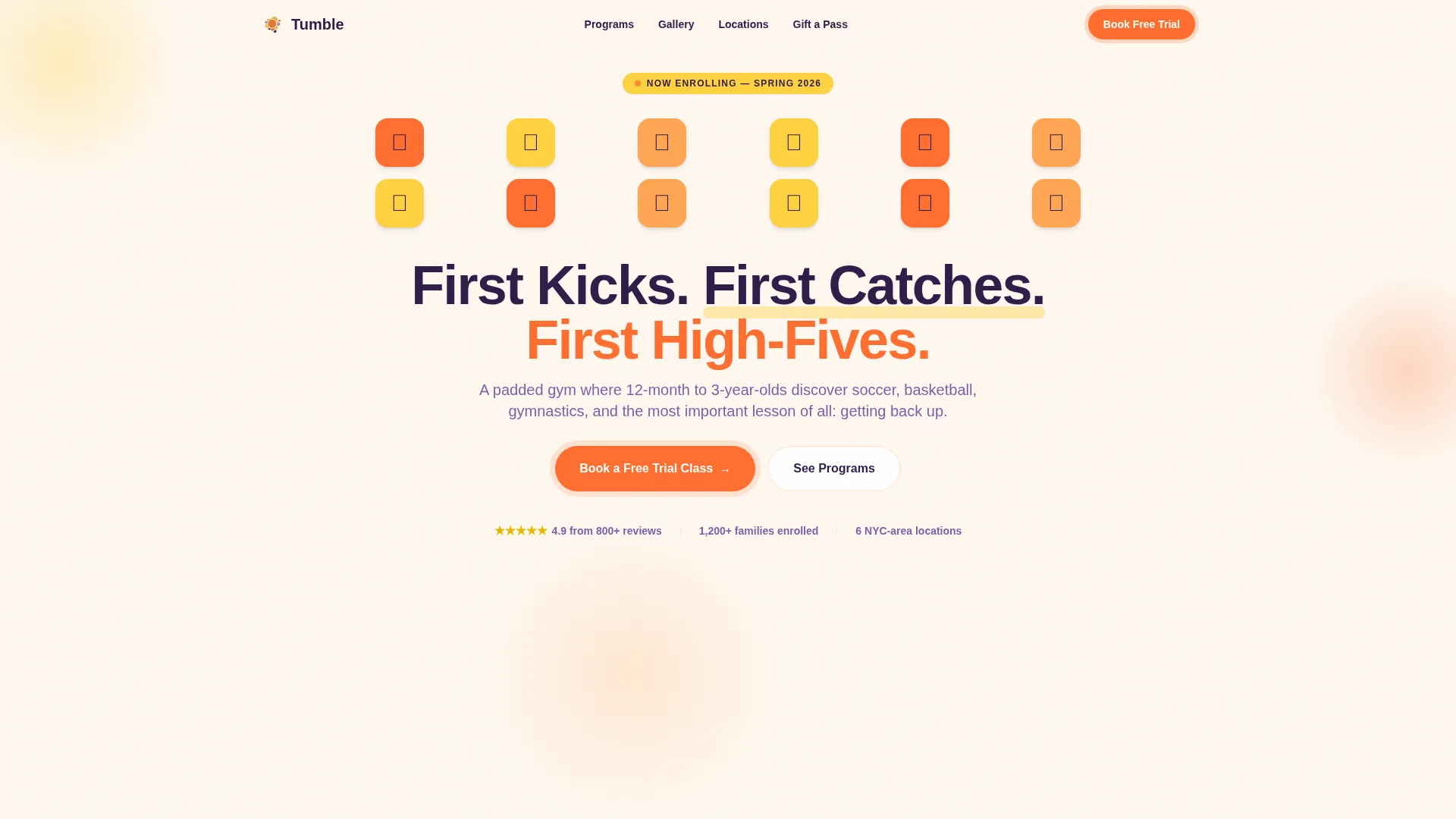 Toddler (1-3) Products & Booking Website Template