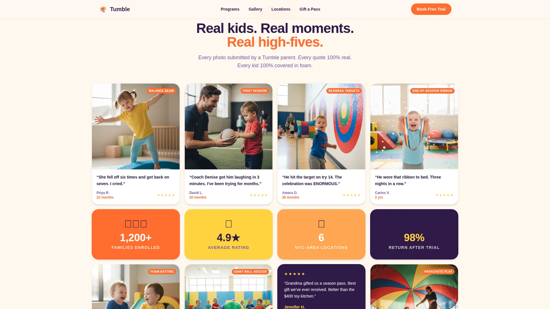 Toddler (1-3) Products & Booking Website Template