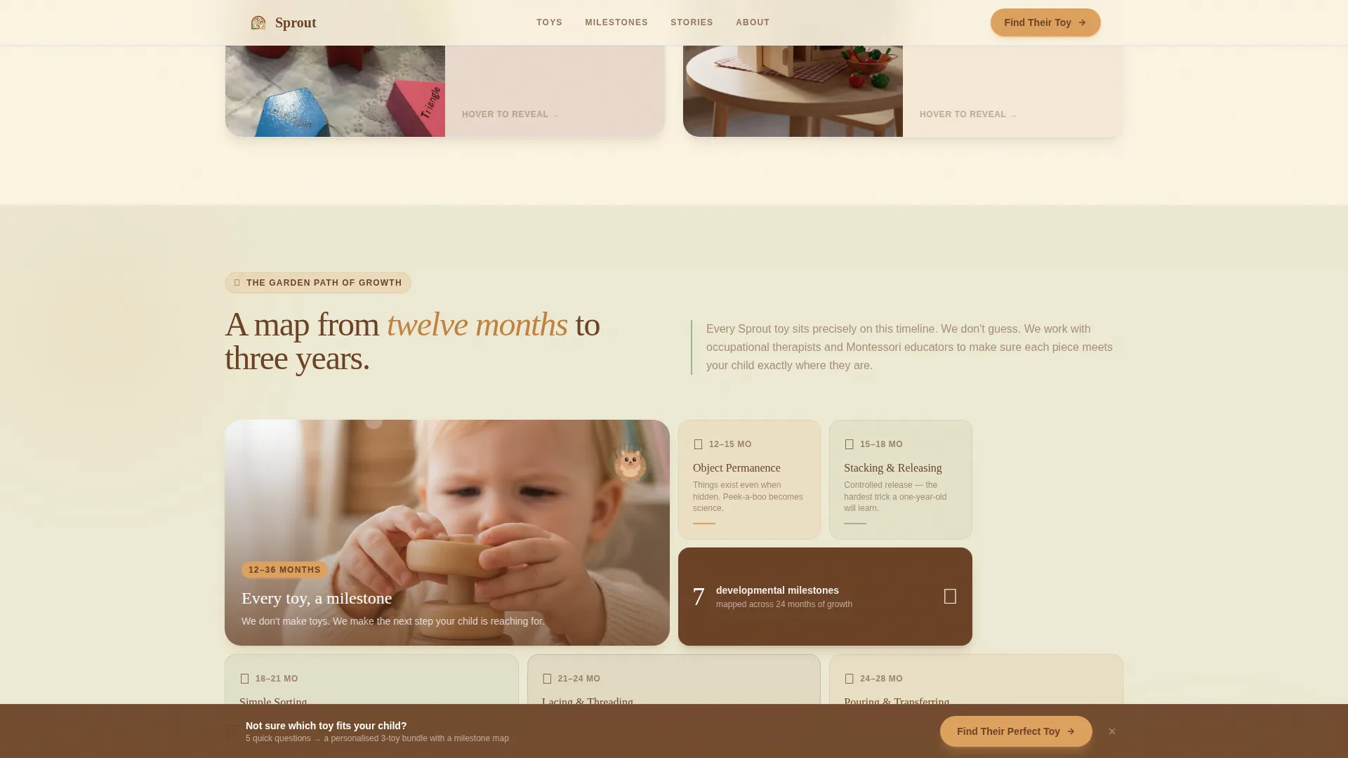 Toddler Toy Landing Page Template - Warm Artisan