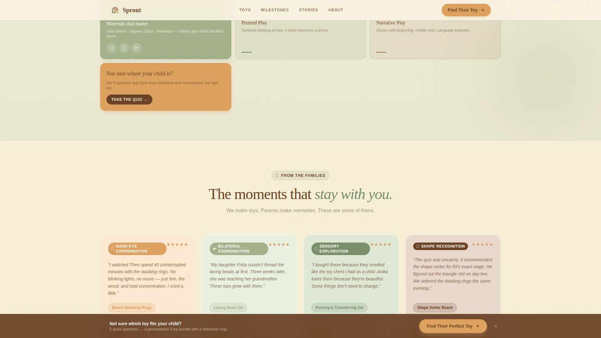 Toddler Toy Landing Page Template - Warm Artisan
