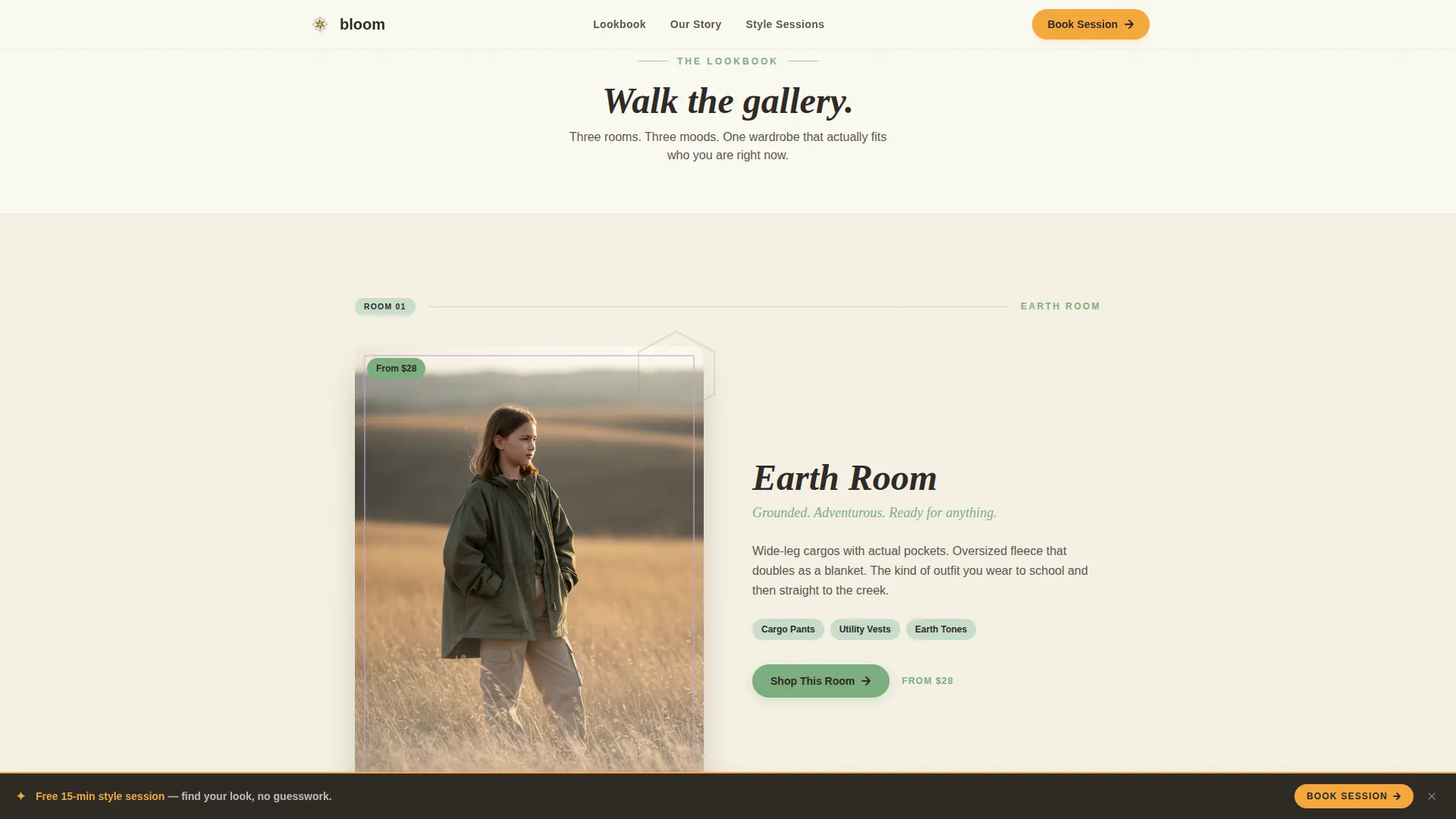 Tween (10-13) Products & Booking Website Template