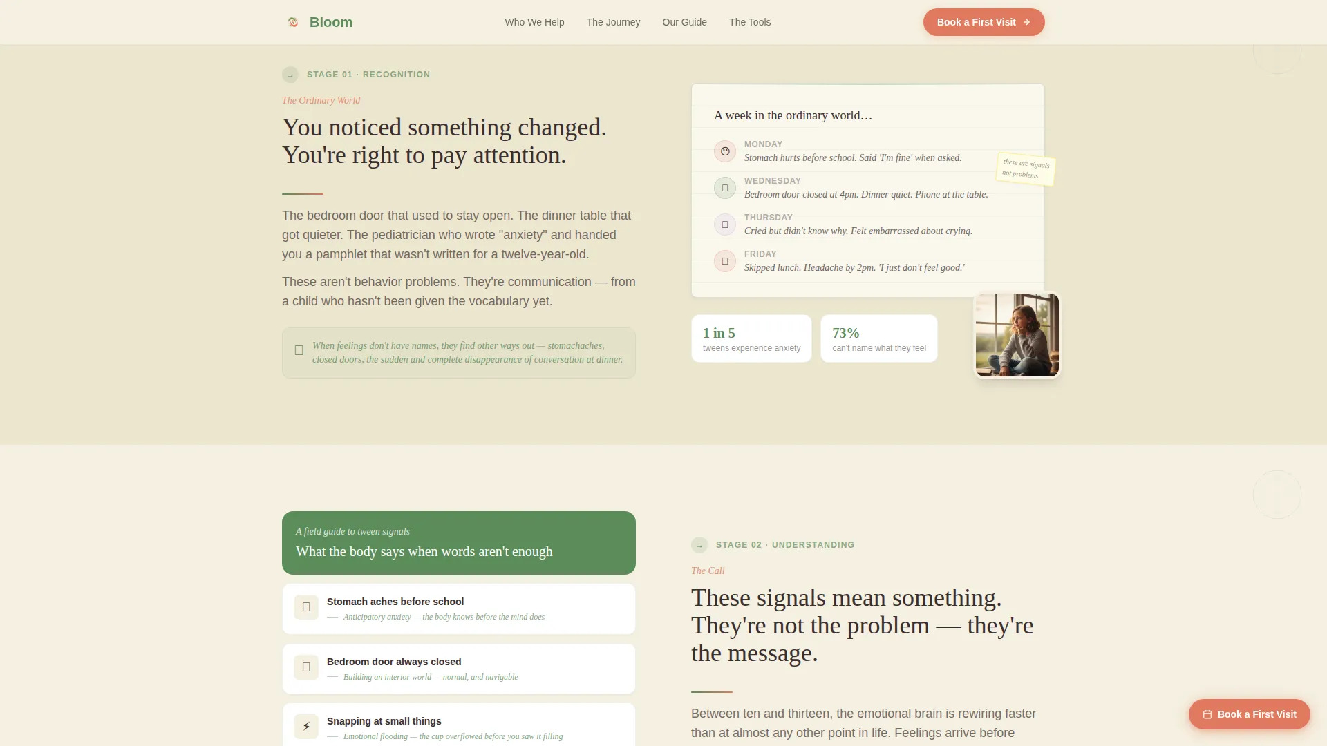 Tween (10-13) Products & Specialist Booking Website Template