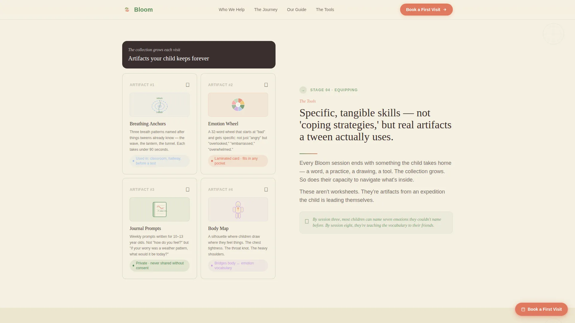 Tween (10-13) Products & Specialist Booking Website Template