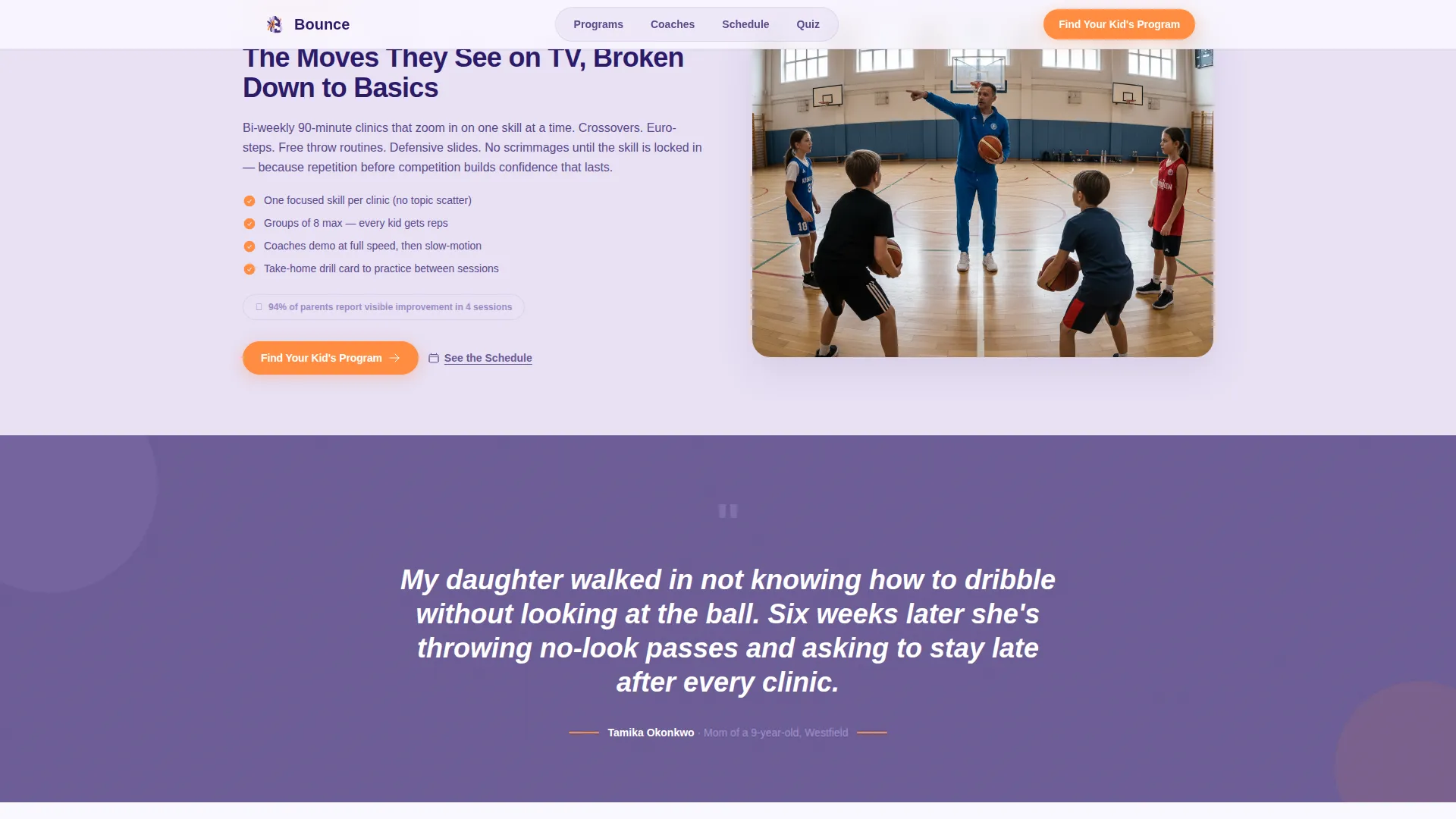 Kids Sports & Dance Academy Booking Website Template